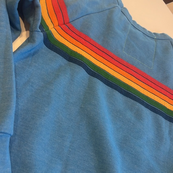 Super Rare Blue Aviator Nation Rainbow Crewneck- SMALL - Picture 10 of 13